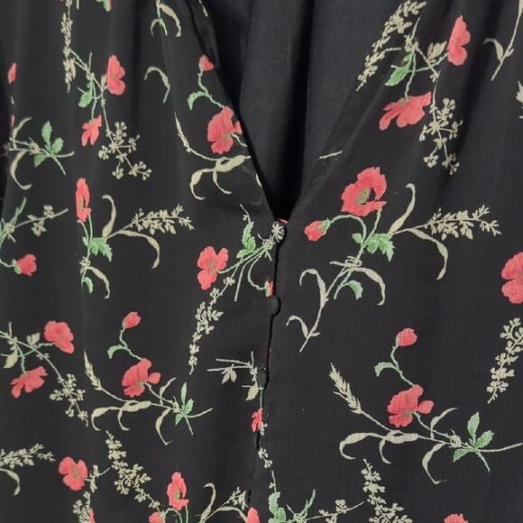 Haver Black and Pink Relaxed Ruffled Blouse - Picture 3 of 6